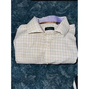 Bobby Jones Mens Plaid Button Down Long Sleeve Dress‎ Shirt XL 80 Cotton 20 Wool